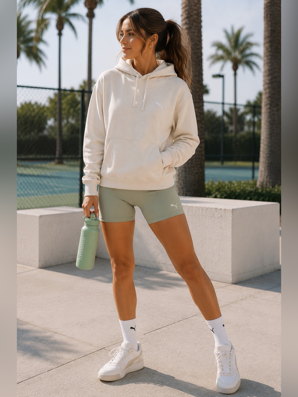 Puma Cream  Hoodie Sweatshirt